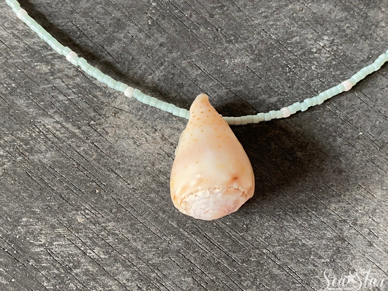 Cone Shell Necklace with Seed Beads (#0585) | IMG_0586.jpg