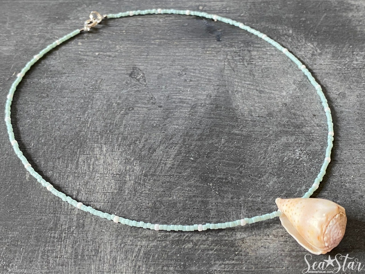 Cone Shell Necklace with Seed Beads (#0585) | IMG_0587.jpg