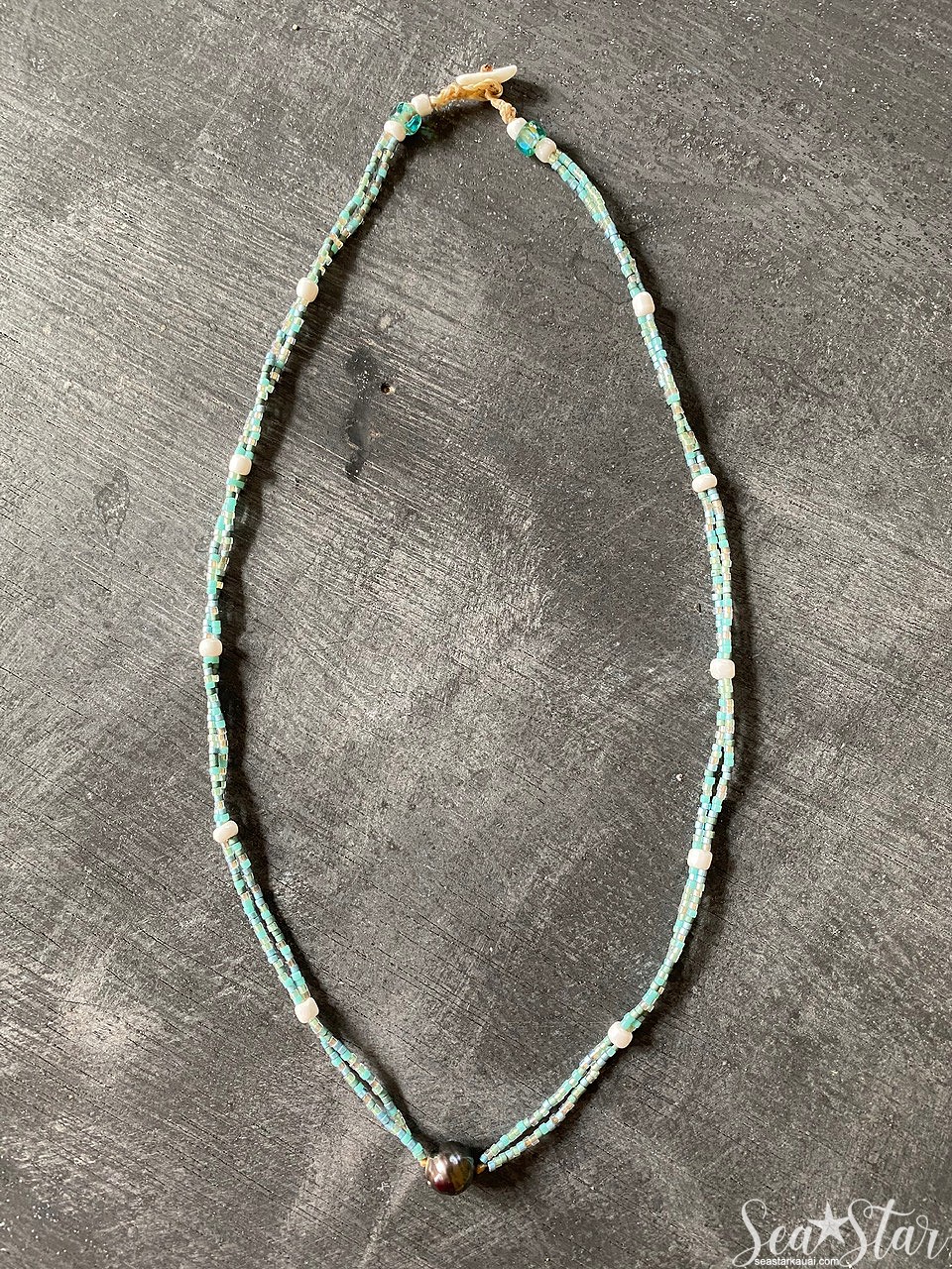 Tahitian Pearl & Seed Bead Necklace (#0414) | IMG_0591.jpg