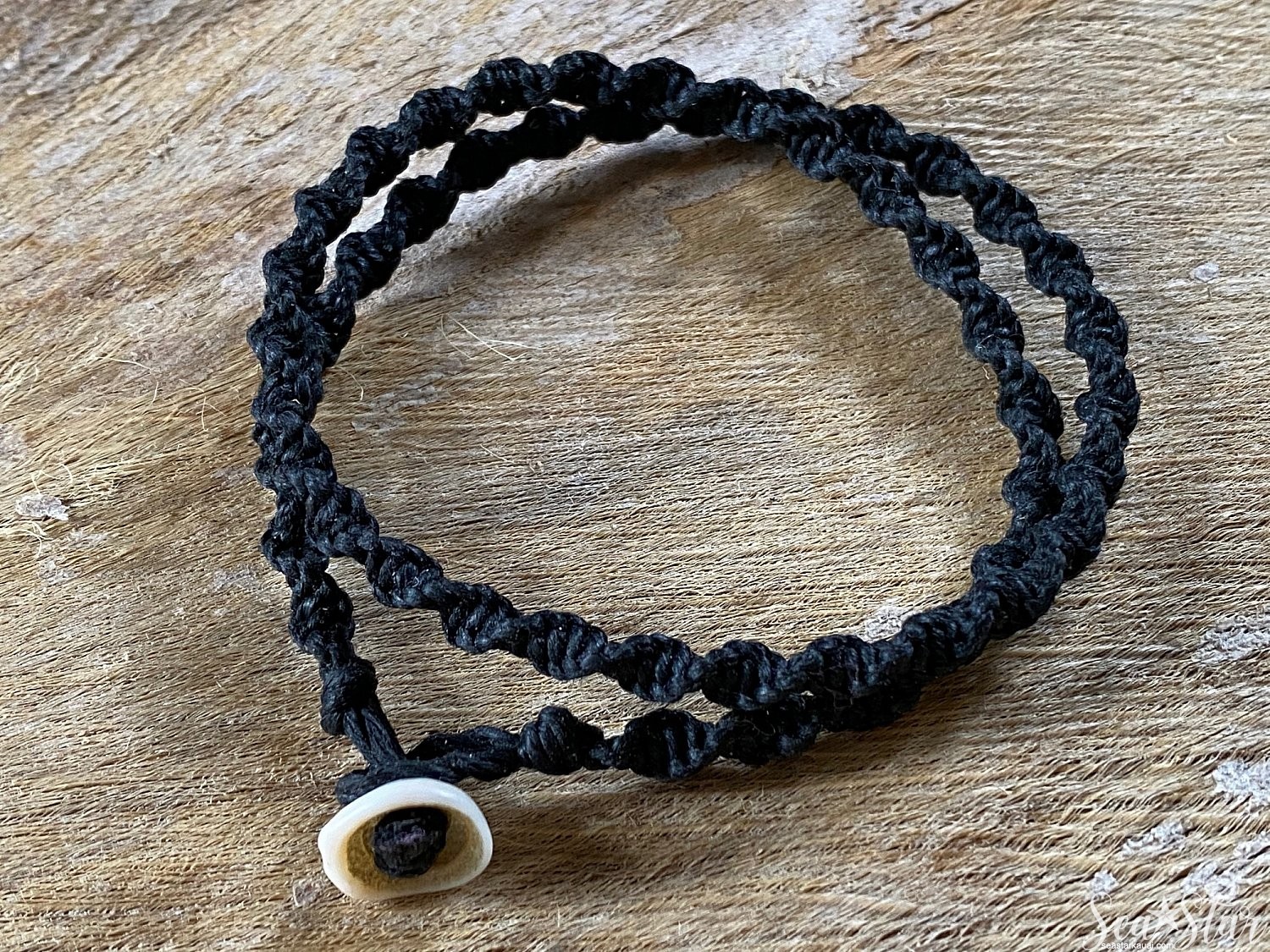 Double-wrapWoven Bracelet with Puka Shell Clasp  (#0720) | IMG_0719.jpg